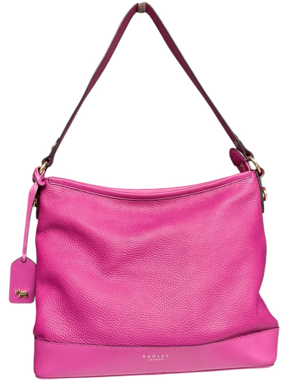 Radley London Pink Pebbled Leather Shoulder Bag Purse Magenta Hobo